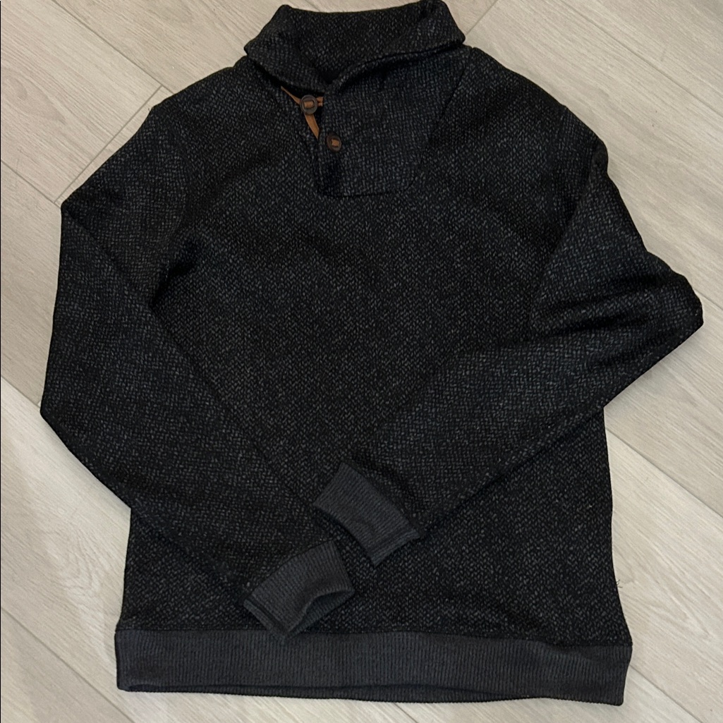 Charcoal Grey Button Neck Sweater